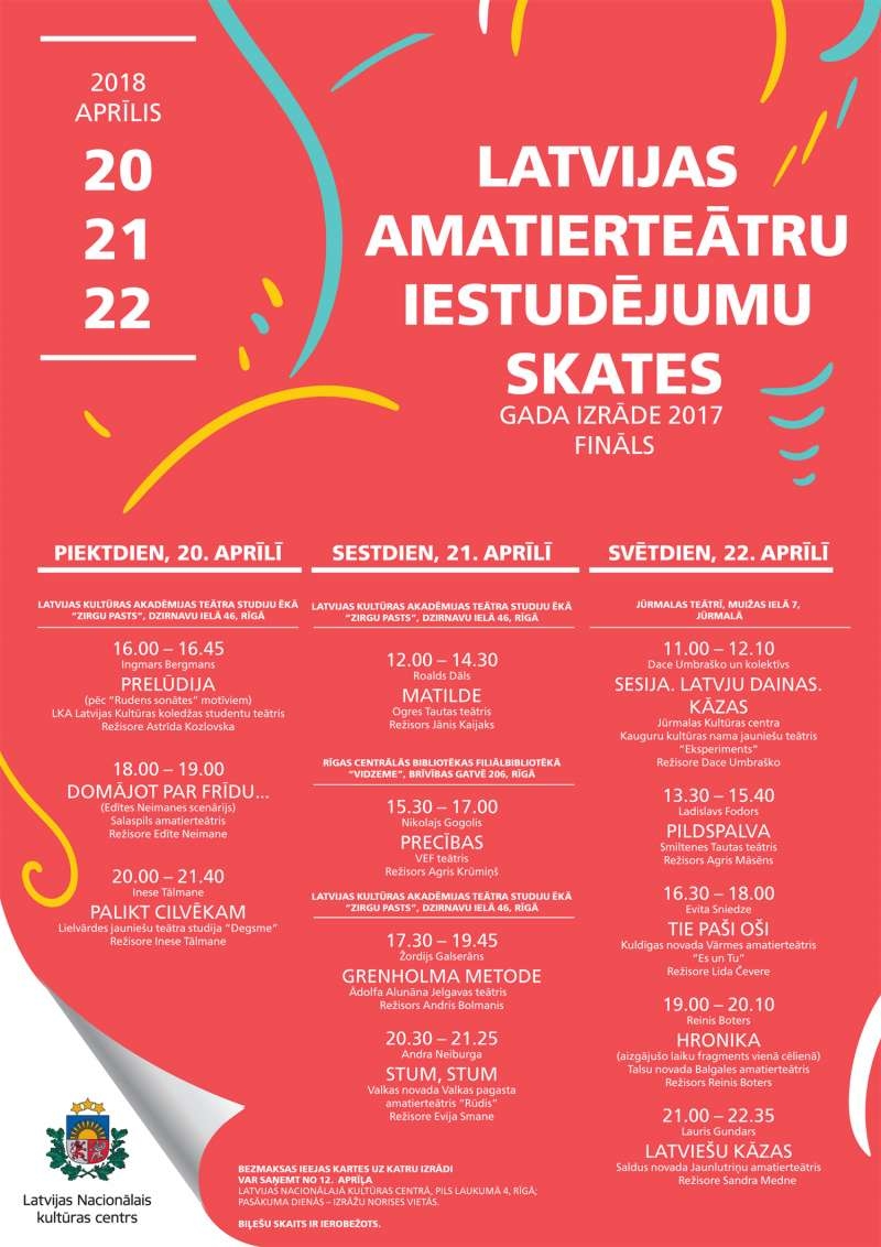Latvijas amatierteātru iestudējumu skate “Gada izrāde 2017” - FINĀLS